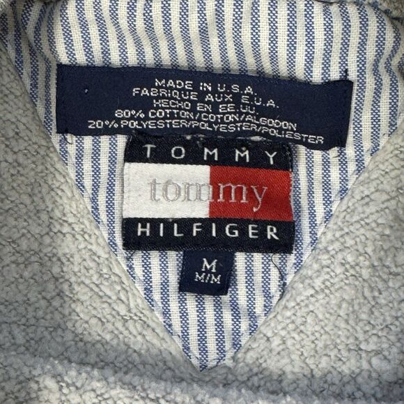 Vintage 90s Tommy Hilfiger Big Flag Sweatshirt Gray Men’s M Made in USA - Picture 3 of 10